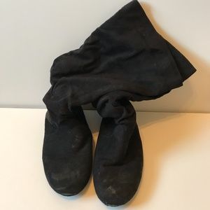 Black Slouchy Flat Boots